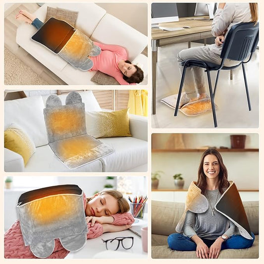 Advanced Dual-Control Electric Heating Pad with 9-Temperature Settings & 8-Hour Timer