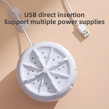 Portable Turbo Washing Machine, USB-Powered Mini Washer for Travel & Home - Fast Clean for Socks, Underwear, and Small Items