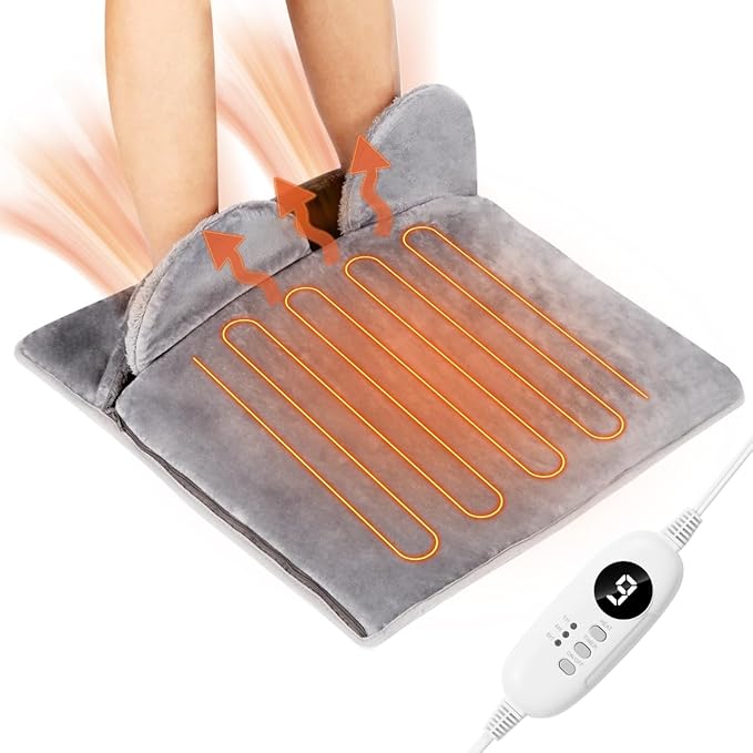 Advanced Dual-Control Electric Heating Pad with 9-Temperature Settings & 8-Hour Timer