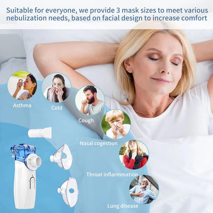 Apowus Portable Nebulizer Machine - Personal Steam Inhaler for Adults & Kids, 3 Modes (Mild/Strong/ Cleaning), 20-min Auto Off, Ultra Lightweight
