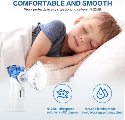 Apowus Portable Nebulizer Machine - Personal Steam Inhaler for Adults & Kids, 3 Modes (Mild/Strong/ Cleaning), 20-min Auto Off, Ultra Lightweight