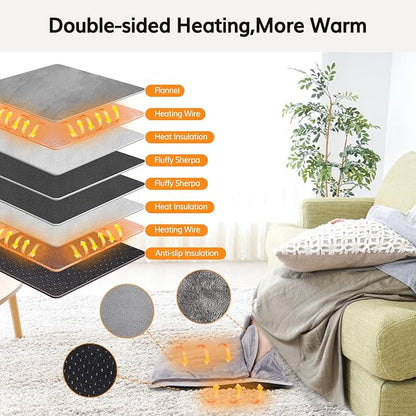 Advanced Dual-Control Electric Heating Pad with 9-Temperature Settings & 8-Hour Timer